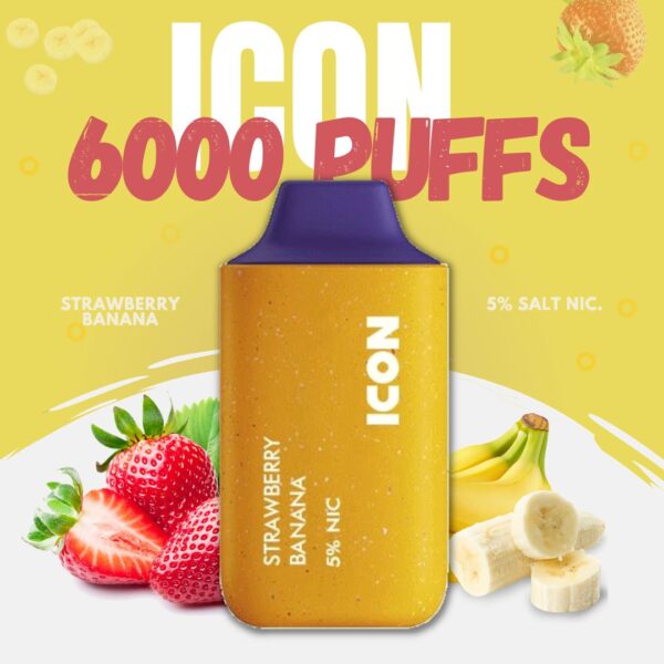 elfbar nachfüll pod läuft aus Strawberry Banana – ICON (6000 Puffs) 5%